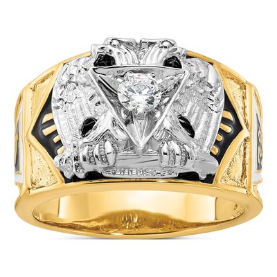 Men's 14K Two-Tone Gold Diamond 32nd Degree Masonic Ring Mounting