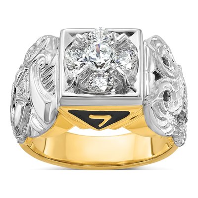 Men's 14K Two-Tone Gold Masonic Shriner Ring Mounting