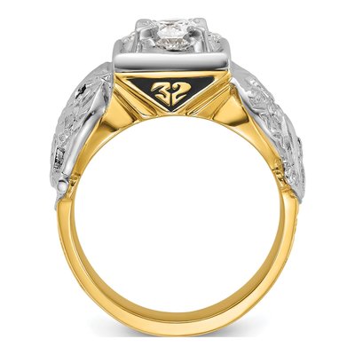 Men's 14K Two-Tone Gold 0.97 ct tw Diamond Shriner's Ring – view 2