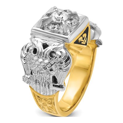Men's 14K Two-Tone Gold 0.97 ct tw Diamond Shriner's Ring – view 8