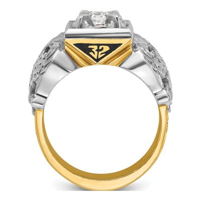 Men's 14K Two-Tone Gold Diamond 32nd Degree Masonic Ring Mounting – view 2