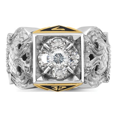 Men's 14K Two-Tone Gold Diamond 32nd Degree Masonic Ring Mounting – view 4