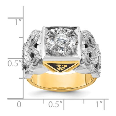 Men's 14K Two-Tone Gold Diamond 32nd Degree Masonic Ring Mounting – view 8