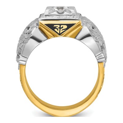 Men's 14K Two-Tone Gold Diamond Scottish Rite Masonic Ring Mounting – view 2
