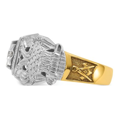 Men's 14K Two-Tone Gold Diamond Scottish Rite Masonic Ring Mounting – view 3
