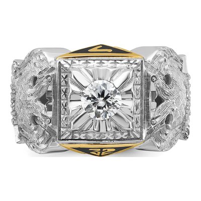 Men's 14K Two-Tone Gold Diamond Scottish Rite Masonic Ring Mounting – view 4