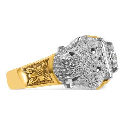 Men's 14K Two-Tone Gold Diamond Scottish Rite Masonic Ring Mounting – view 7