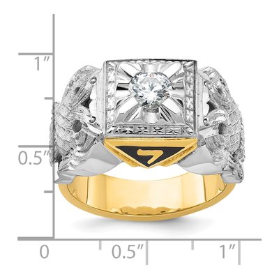 Men's 14K Two-Tone Gold Diamond Scottish Rite Masonic Ring Mounting – view 8