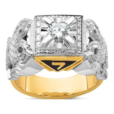 Men's 14K Two-Tone Gold Diamond Scottish Rite Masonic Ring Mounting