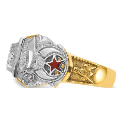 Men's 14K Two-Tone Gold Double Eagle Masonic Ring Mounting – view 3