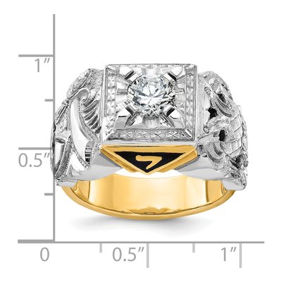 Men's 14K Two-Tone Gold Double Eagle Masonic Ring Mounting – view 8