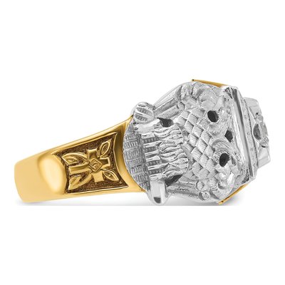 Men's 14K Two-Tone Gold 0.35 ct tw Diamond Double Eagle Masonic Ring – view 7