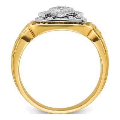 Men's 14K Two-Tone Gold Masonic Blue Lodge Diamond Ring Mounting – view 2