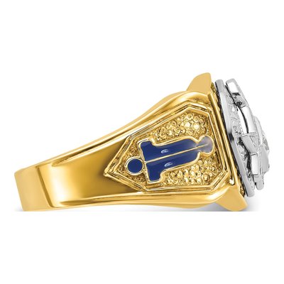 Men's 14K Two-Tone Gold Masonic Blue Lodge Diamond Ring Mounting – view 7
