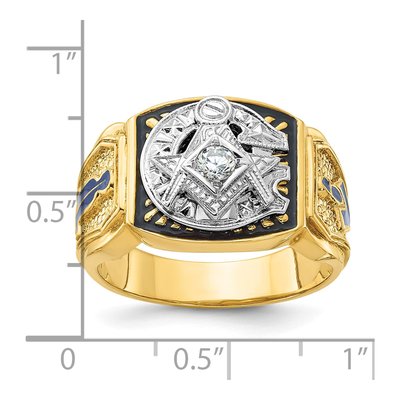 Men's 14K Two-Tone Gold Masonic Blue Lodge Diamond Ring Mounting – view 8