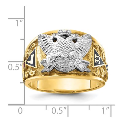 Men's 10K Two-Tone Gold 33rd Degree Masonic Ring – view 3