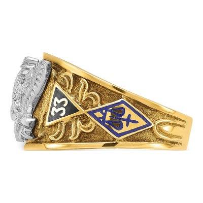 Men's 10K Two-Tone Gold 33rd Degree Masonic Ring – view 5