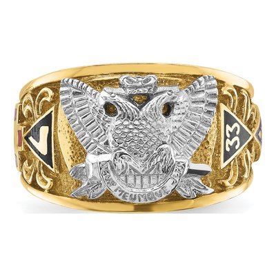 Men's 10K Two-Tone Gold 33rd Degree Masonic Ring – view 6