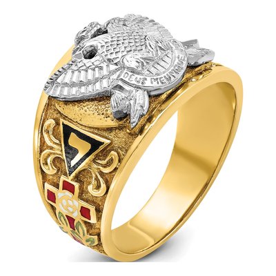 Men's 10K Two-Tone Gold 33rd Degree Masonic Ring – view 8