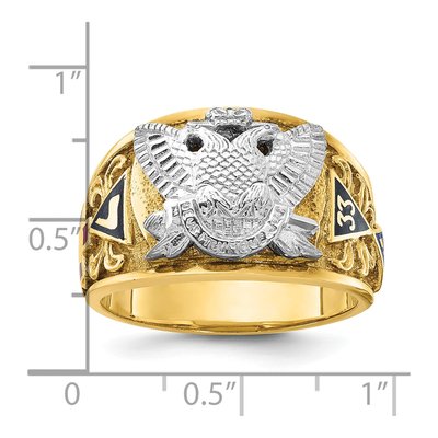 Men's 14K Two-Tone Gold 33rd Degree Masonic Ring – view 3