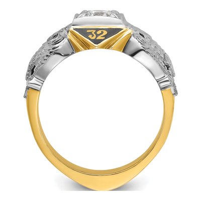 Men's 10K Two-Tone Gold Masonic Scottish Rite Diamond Ring Mounting – view 2
