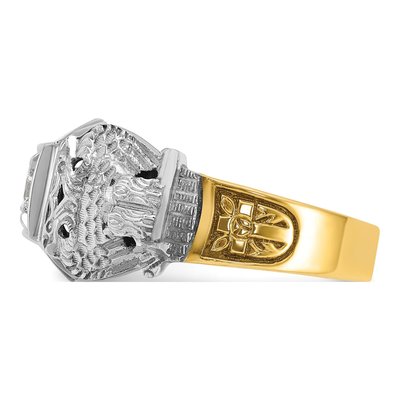 Men's 10K Two-Tone Gold Masonic Scottish Rite Diamond Ring Mounting – view 3