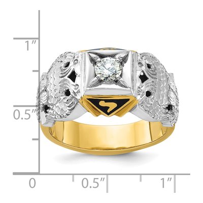 Men's 10K Two-Tone Gold Masonic Scottish Rite Diamond Ring Mounting – view 8