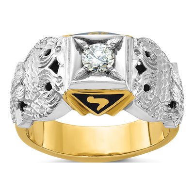 Men's 10K Two-Tone Gold Masonic Scottish Rite Diamond Ring Mounting