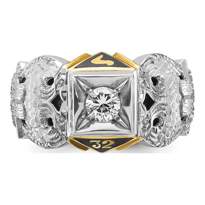 Men's 14K Two-Tone Gold Diamond Scottish Rite Masonic Ring Mounting – view 4