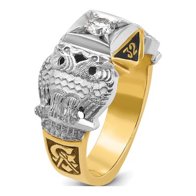 Men's 14K Two-Tone Gold Diamond Scottish Rite Masonic Ring Mounting – view 6