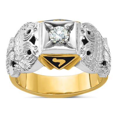 Men's 14K Two-Tone Gold Diamond Scottish Rite Masonic Ring Mounting