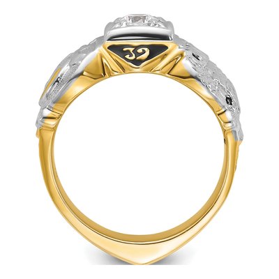 Men's 14K Two-Tone Gold Shriner's Masonic Ring Mounting – view 2
