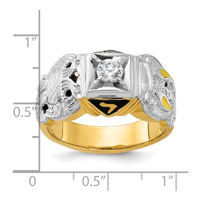 Men's 14K Two-Tone Gold Shriner's Masonic Ring Mounting – view 3