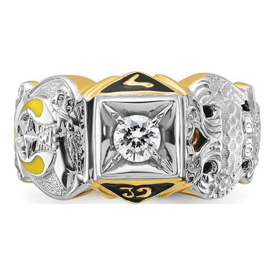 Men's 14K Two-Tone Gold Shriner's Masonic Ring Mounting – view 6