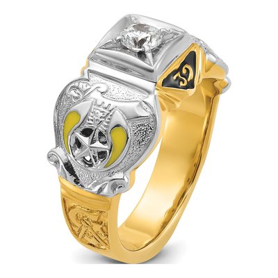 Men's 14K Two-Tone Gold Shriner's Masonic Ring Mounting – view 8