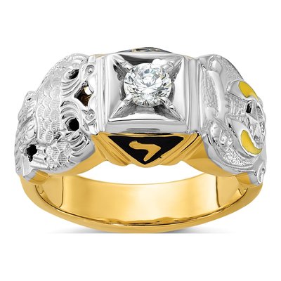 Men's 14K Two-Tone Gold Shriner's Masonic Ring Mounting