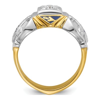 Men's 14K Two-Tone Gold Blue Lodge Masonic Ring Mounting – view 2