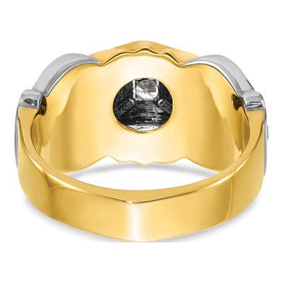 Men's 14K Two-Tone Gold Blue Lodge Masonic Ring Mounting – view 5