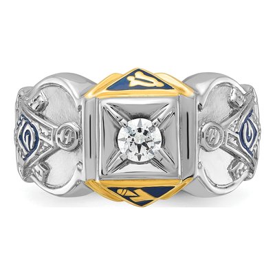 Men's 14K Two-Tone Gold 1/2 ct tw Diamond Lodge Masonic Ring – view 4