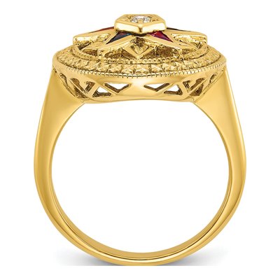 14K Yellow Gold Eastern Star Masonic Ring Mounting – view 3