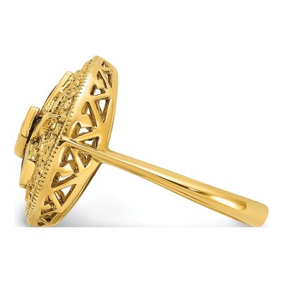 14K Yellow Gold Eastern Star Masonic Ring Mounting – view 4