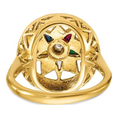 14K Yellow Gold Eastern Star Masonic Ring Mounting – view 6