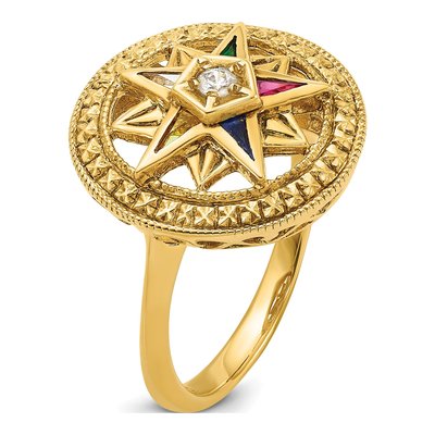 14K Yellow Gold Eastern Star Masonic Ring Mounting – view 7