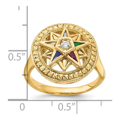 14K Yellow Gold Eastern Star Masonic Ring Mounting – view 8