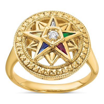 14K Yellow Gold Eastern Star Masonic Ring Mounting