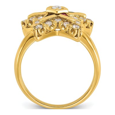 10K Yellow Gold Eastern Star Masonic Ring Mounting – view 2