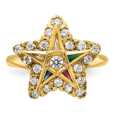 10K Yellow Gold Eastern Star Masonic Ring Mounting – view 4
