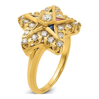 14K Yellow Gold Eastern Star Ring Mounting – view 6