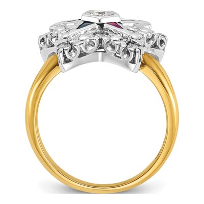 10K Two-Tone Gold Eastern Star Ring Mounting – view 2
