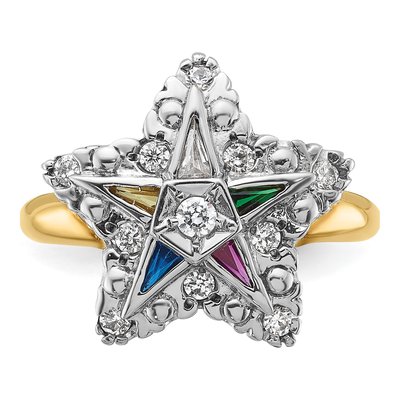 10K Two-Tone Gold Eastern Star Ring Mounting – view 4